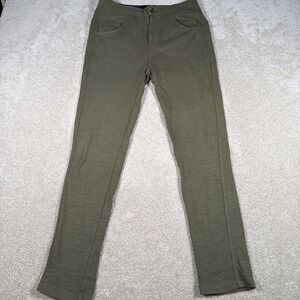 Roots Chino Cotton Stretch Tapered Leg Pants Womens S/P (FITS 29 X 29) Green